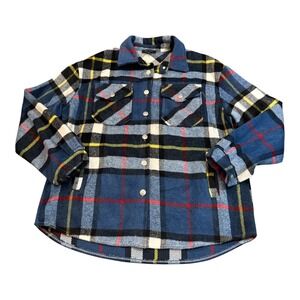 Aly Daly Plaid‎ Flannel Shacket Womens Medium Button Down Jacket Shirt